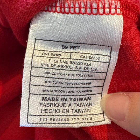 VINTAGE Nike Sweatshirt Mens XL Red Velour Basketball Swoosh Embroidered 90s - Picture 11 of 12